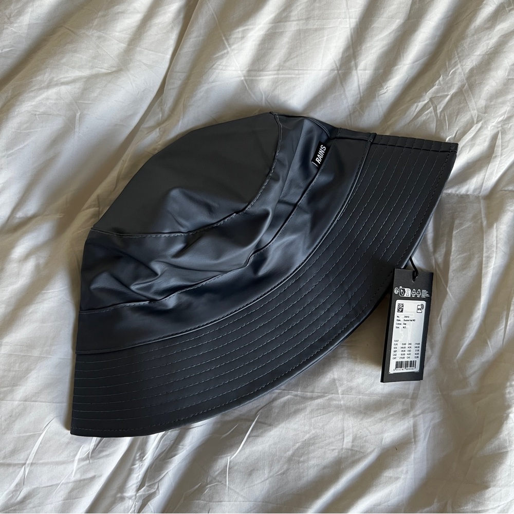 Rains Metallic Blue Bucket Hat